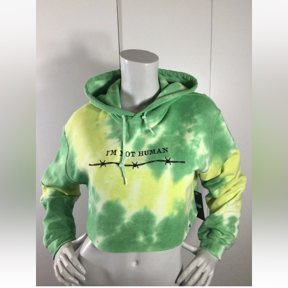 Green and Yellow Zumiez Tie-Dye Hoodie Size S